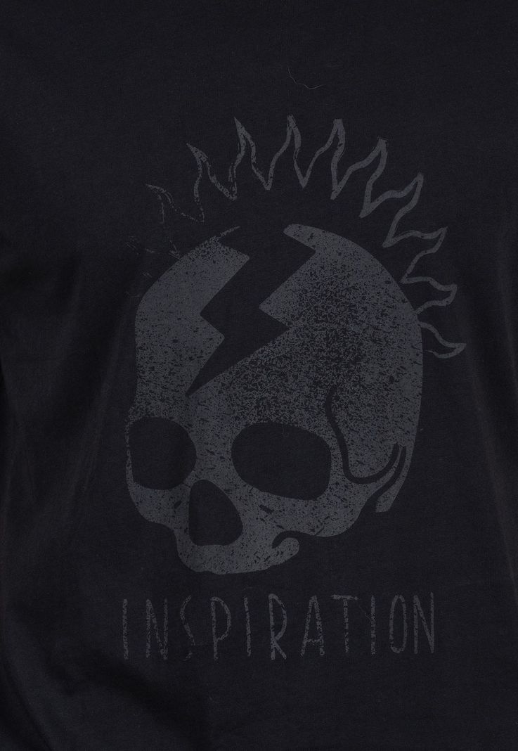 Cotton Tee Skull Flash Black Bubba-1
