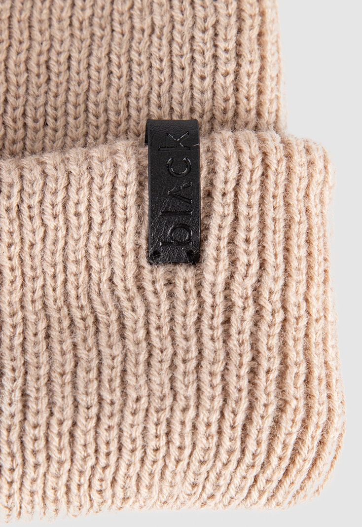 Beanie Beige Black Bubba-2