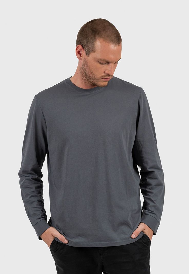 Long Sleeve Tee Steel Blue Black Bubba-0