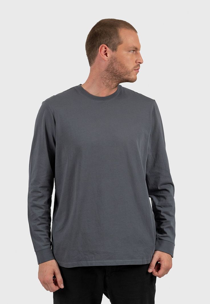 Long Sleeve Tee Steel Blue Black Bubba-2