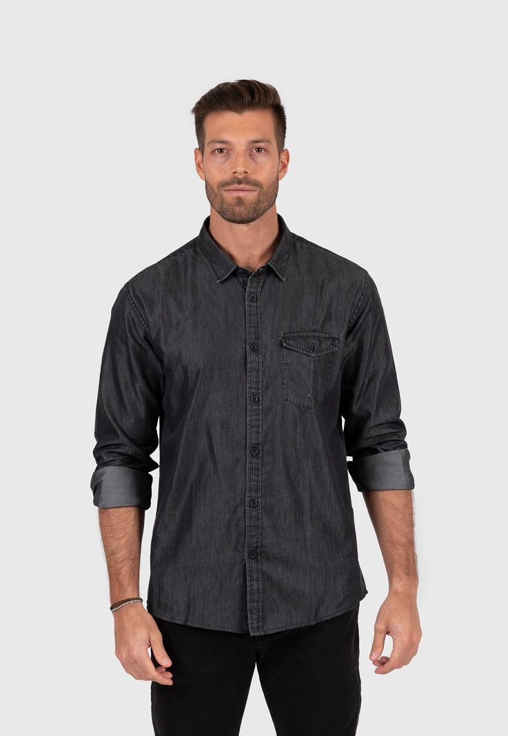 Tencel Shirt Grey  Black Bubba-0