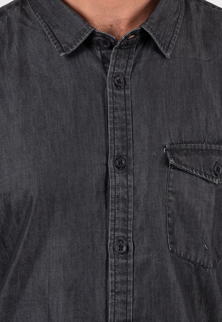 Tencel Shirt Grey  Black Bubba-2