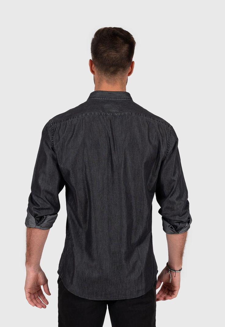 Tencel Shirt Grey  Black Bubba-3