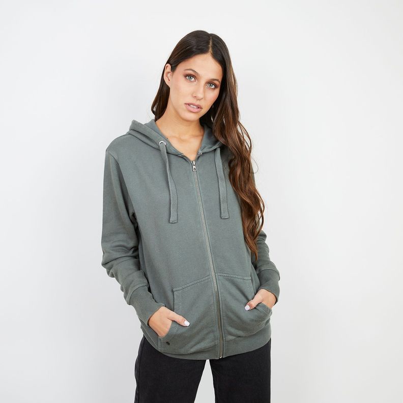 Women Zipper Hoodie Dusty Mint Black Bubba-0