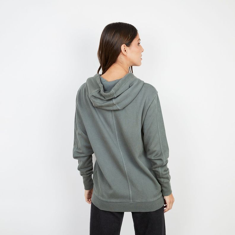 Women Zipper Hoodie Dusty Mint Black Bubba-1
