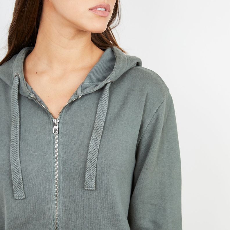 Women Zipper Hoodie Dusty Mint Black Bubba-2