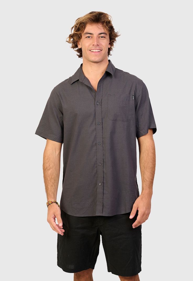 Cotton Shirtsteel Blue  Black Bubba-0