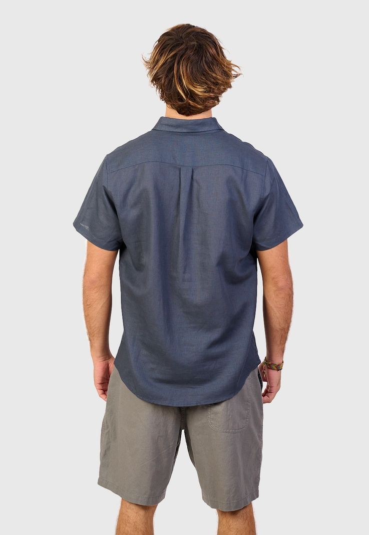 Lino Shirt Navy Ink Black Bubba-1
