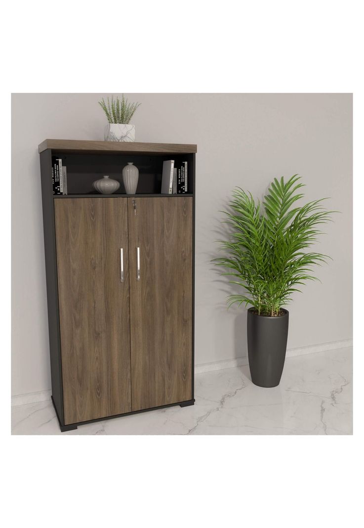 Estante Organizador Oficina Negro con Café-8