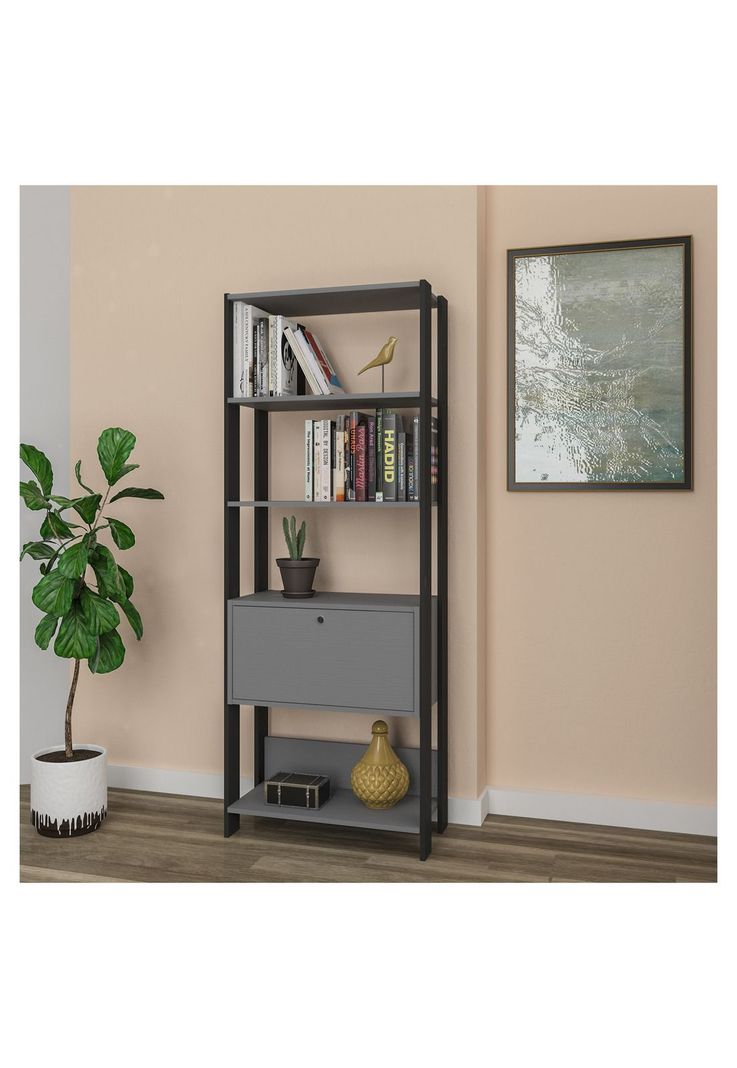 Estante Alfa Gris con Negro-1