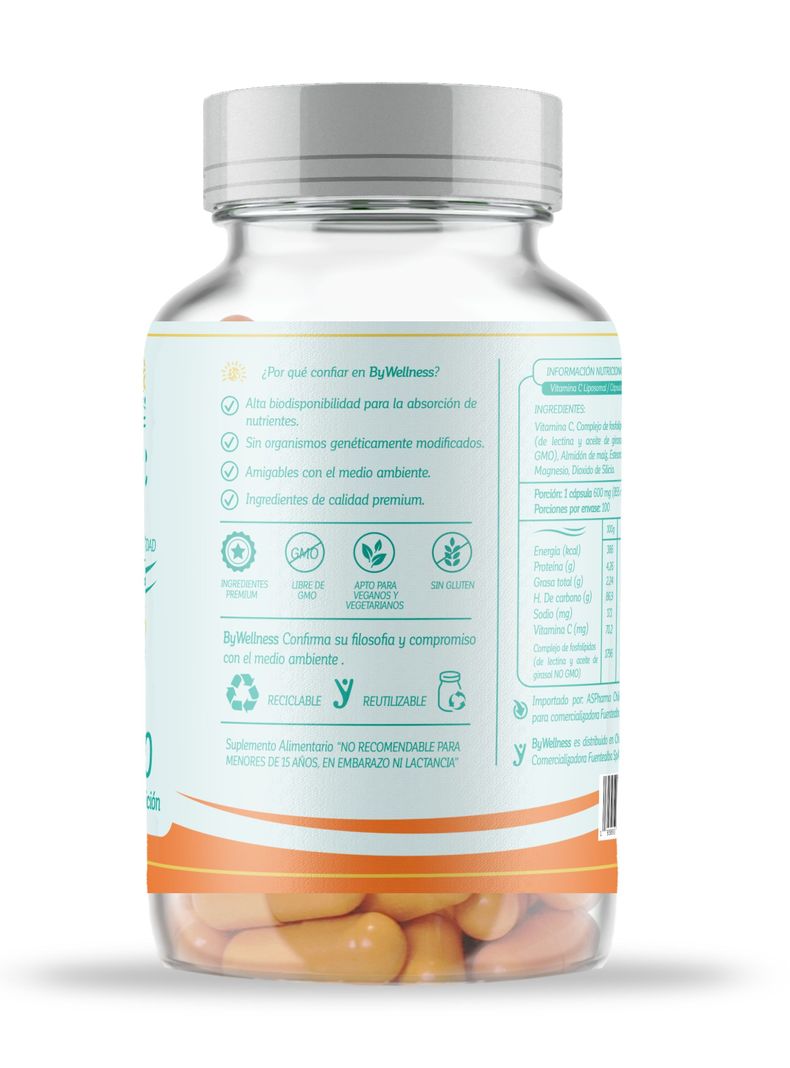 Vitamina C Liposomal, 100 capsulas, ByWellness-1