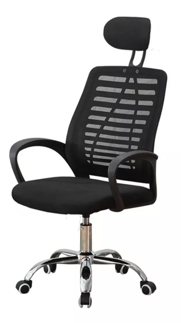 Silla Escritorio Negra Apoyabrazos Malla Ergonómica-0