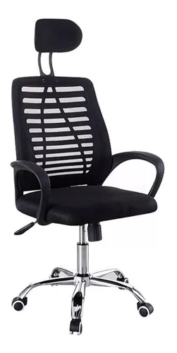 Silla Escritorio Negra Apoyabrazos Malla Ergonómica-1