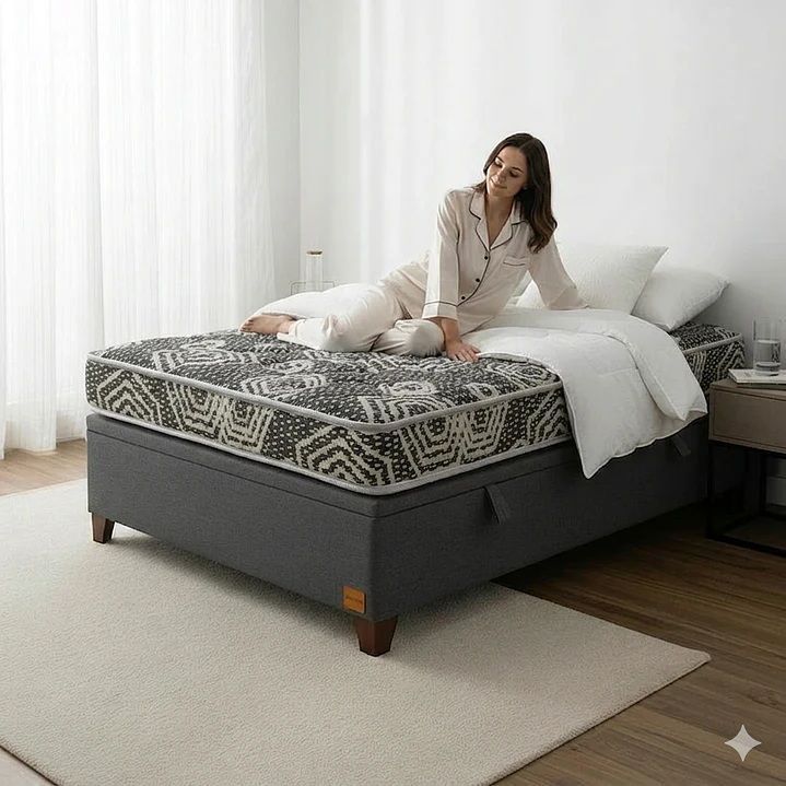 Cama Baul 1 Plaza Con Colchon Modelo Ideal Con Patas De 4 5 cm