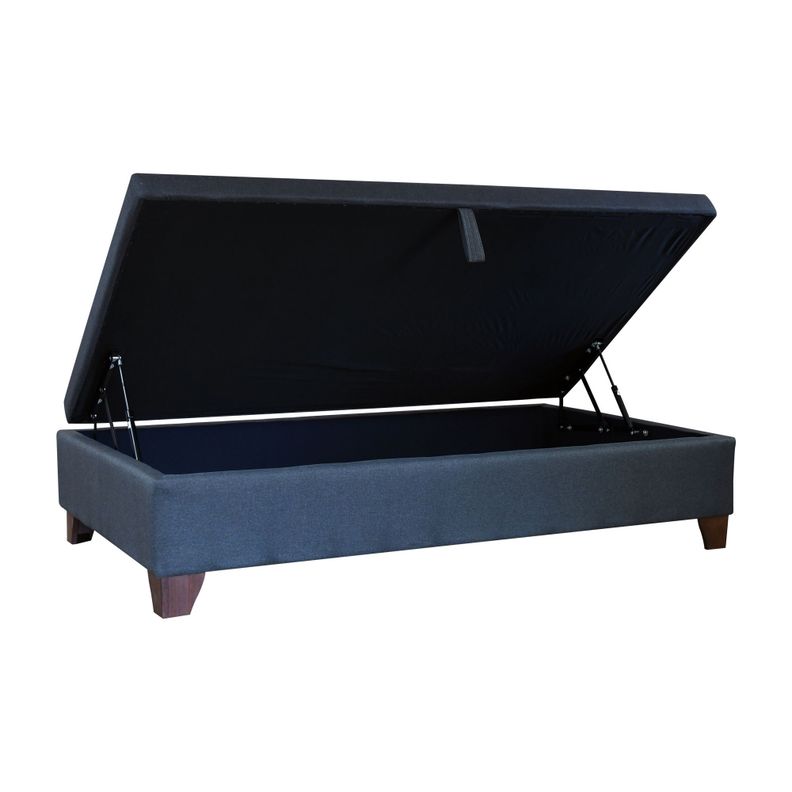 Base Cama Baul 1 Plaza / Lateral / Patas De Madera - Largo 190 cm-0