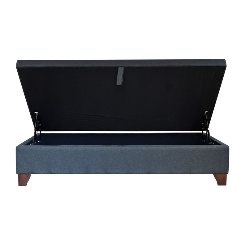 Base Cama Baul 1 Plaza / Lateral / Patas De Madera - Largo 190 cm-1