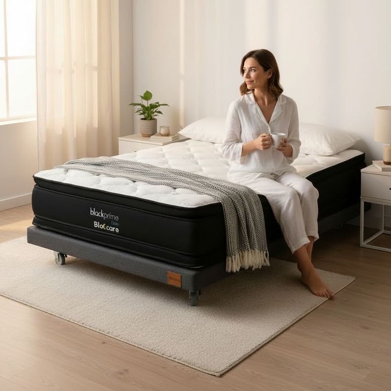 Cama 1 5 Plaza Box 8 cm L190 cm Colchon Black Prime Modelo Dos Con Rueda Pyton Gris