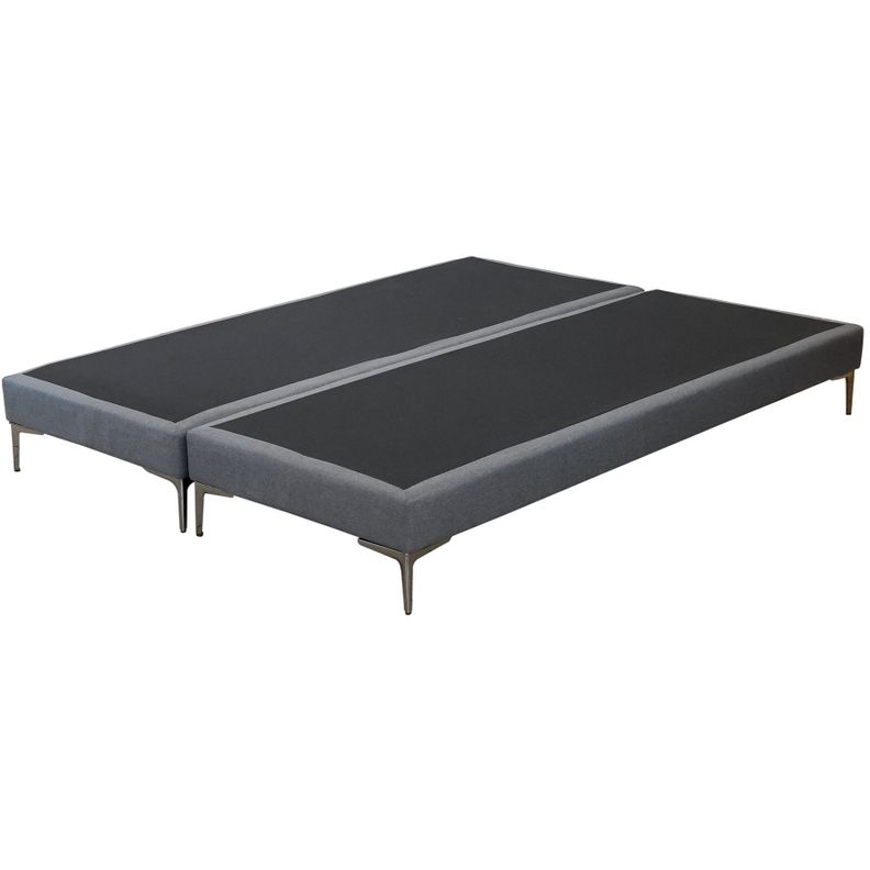 Cama Tradicional 2 Plazas + Colchon Premium CIC + Respaldo / Largo 190 cm / Patas De Metal 15 cm-2