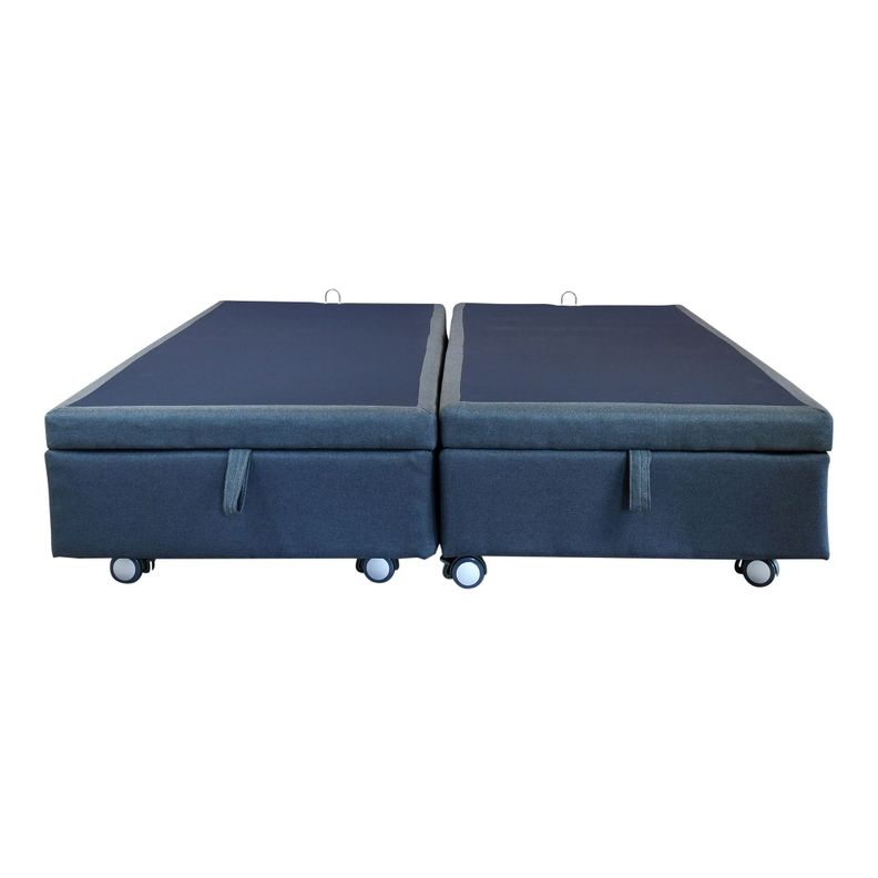 BASE DE CAMA BAUL 2 PLAZAS L200 CM CON RUEDA LOGO