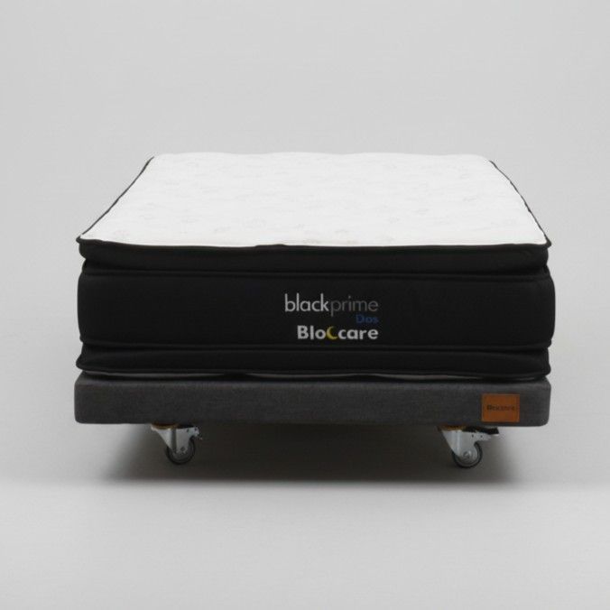 Cama 1 5 Plaza Box 8 cm L200 cm Colchon Black Prime Modelo Dos Con Rueda Deluxe Gris