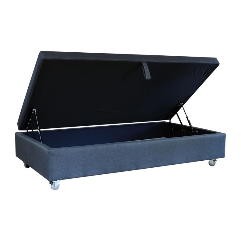 Base De Cama Baul 1.5 Plaza Largo 190 cm. Rueda Pyton con Refuerzo colchon V.elastico