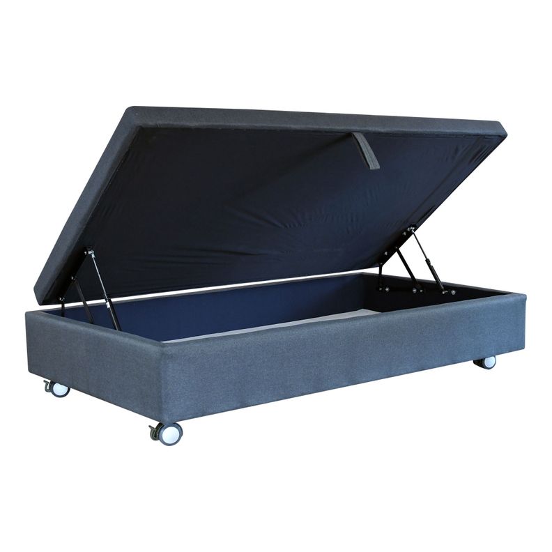 Base De Cama Baul 1.5 Plaza Largo 190cm. Ruedas Logo con Refuerzo colchon V.elastico-0