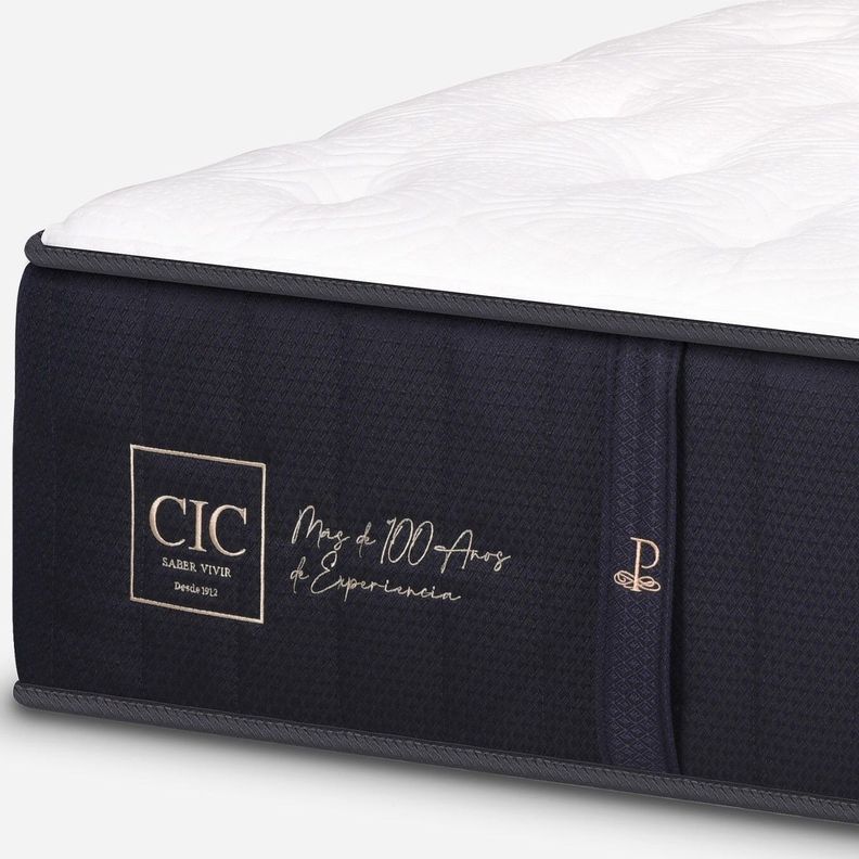 Cama Tradicional 2 Plazas + Colchon Premium CIC + Respaldo / Largo 190 cm / Patas De Madera 19.5 cm-4
