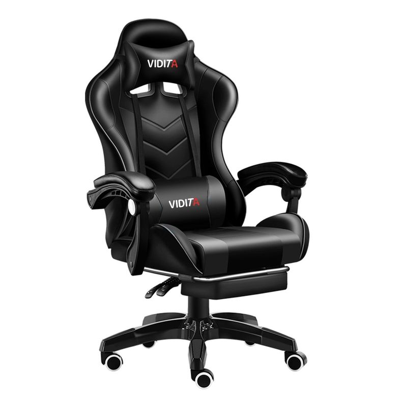 Silla Gamer Profesional GX2000 con Reposapies-Negro Vidita