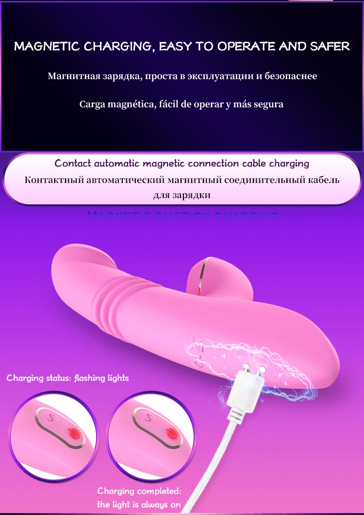Vibrador succionador calentador con empuje-4