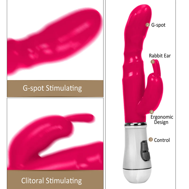 Vibrador punto G conejo a pilas-4