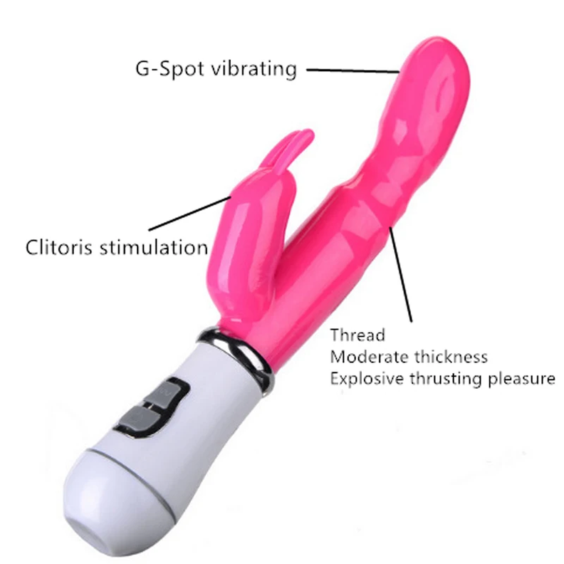 Vibrador punto G conejo a pilas-5