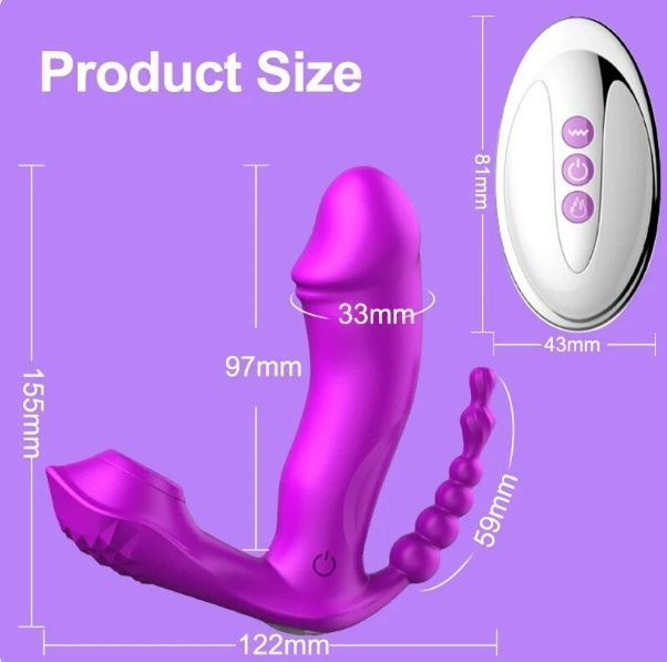 Vibrador succionador clitoris con estimulador anal-1