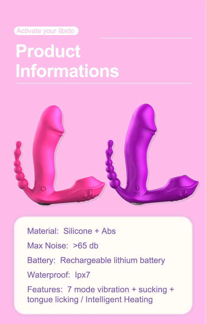Vibrador succionador clitoris con estimulador anal-2