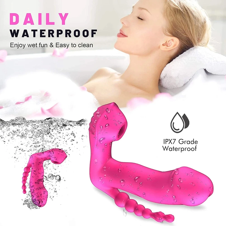 Vibrador succionador clitoris con estimulador anal-4