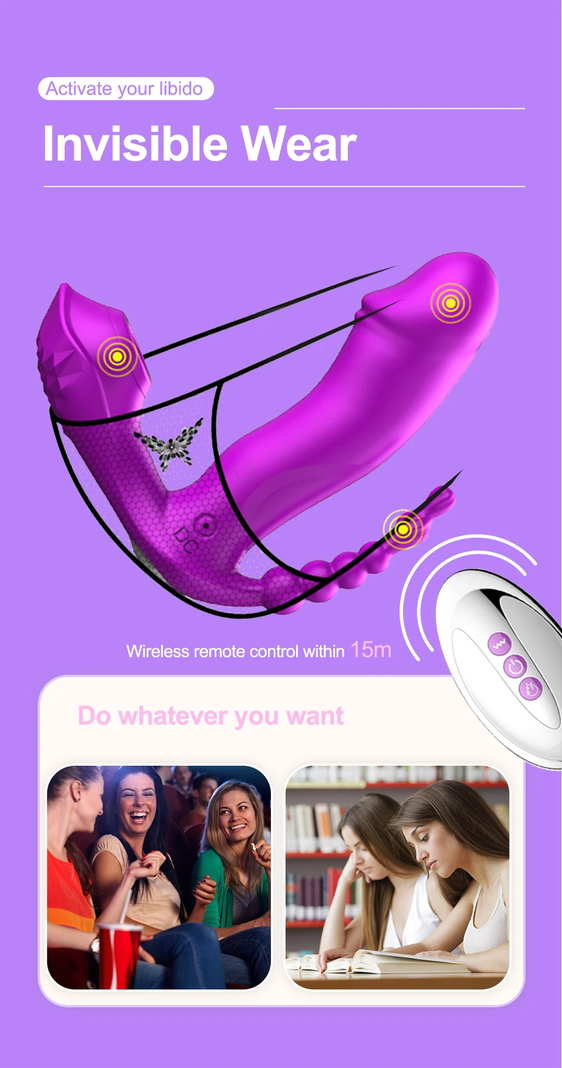 Vibrador succionador clitoris con estimulador anal-7