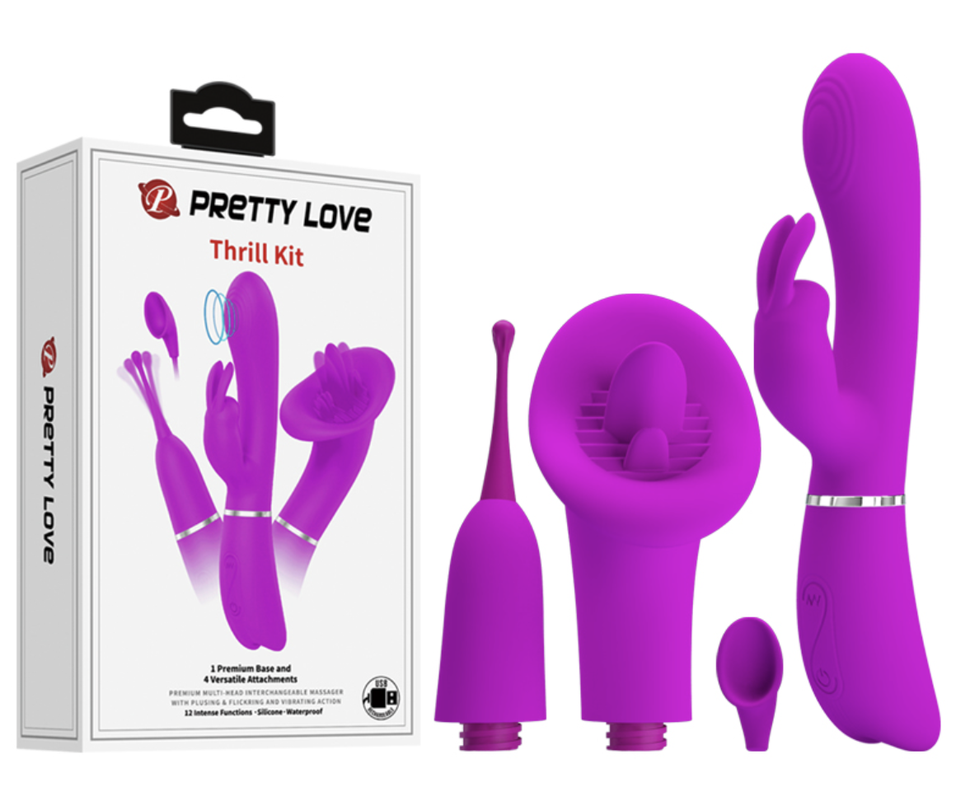 VIbrador triple intercambiable / Thrill kit-0