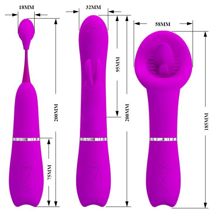 VIbrador triple intercambiable / Thrill kit-5