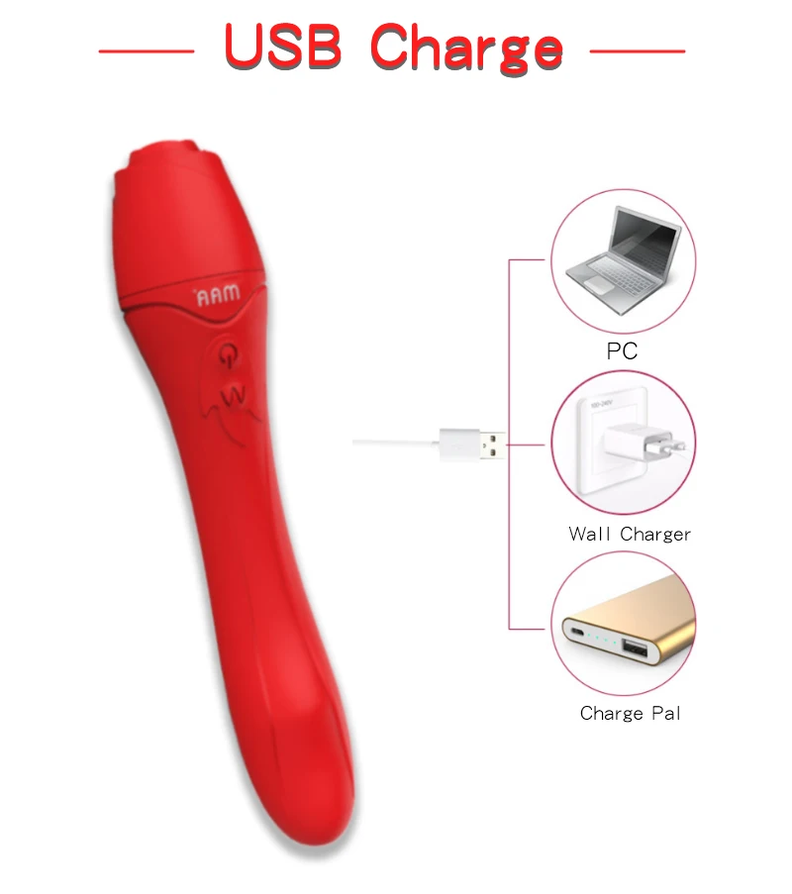  Vibrador punto G rosa con calentador-6