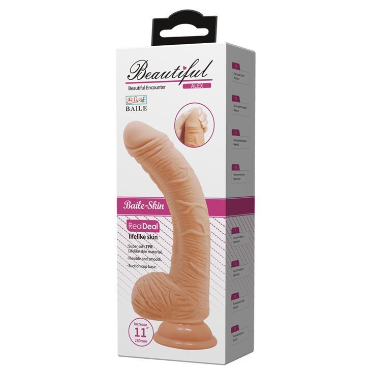 Dildo Consolador Curvo Punto G Realista Con Ventosa / 28cms-4