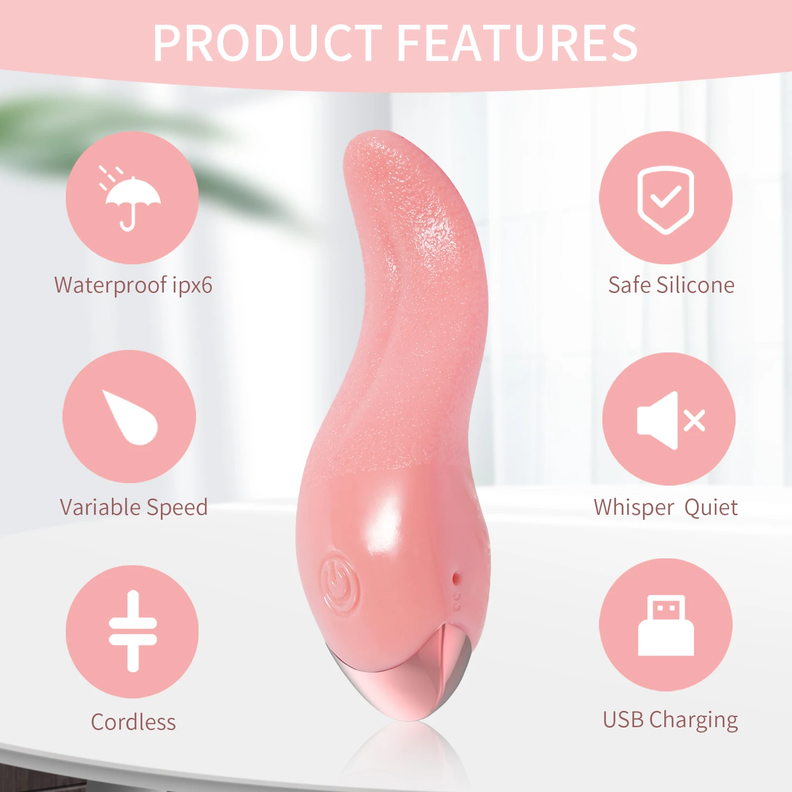Vibrador lengua realista para punto G clitoris pezones-1