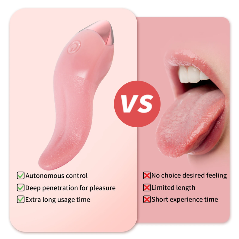Vibrador lengua realista para punto G clitoris pezones-4
