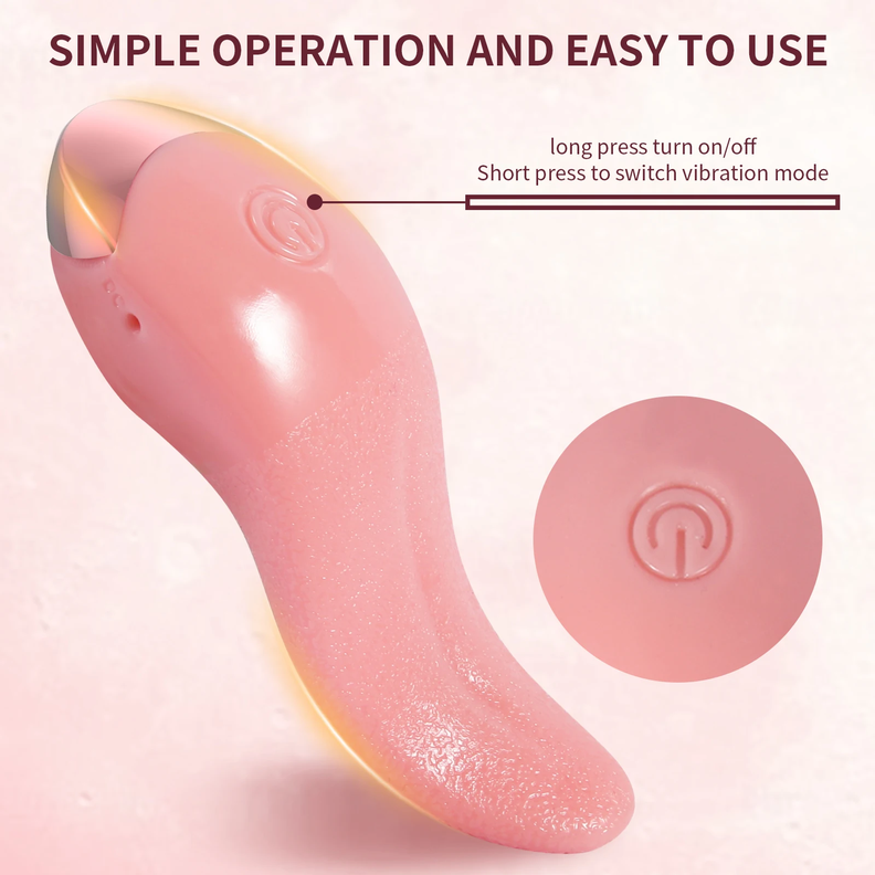 Vibrador lengua realista para punto G clitoris pezones-5