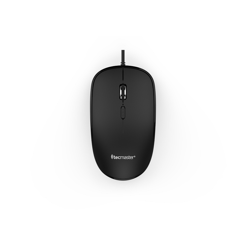 Mouse Tecmaster con cable óptico USB negro