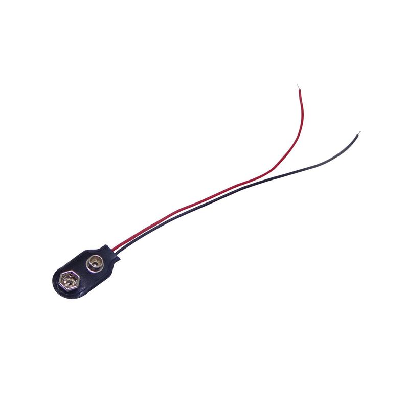 Porta-pila 9V con cable de 14 cm negro