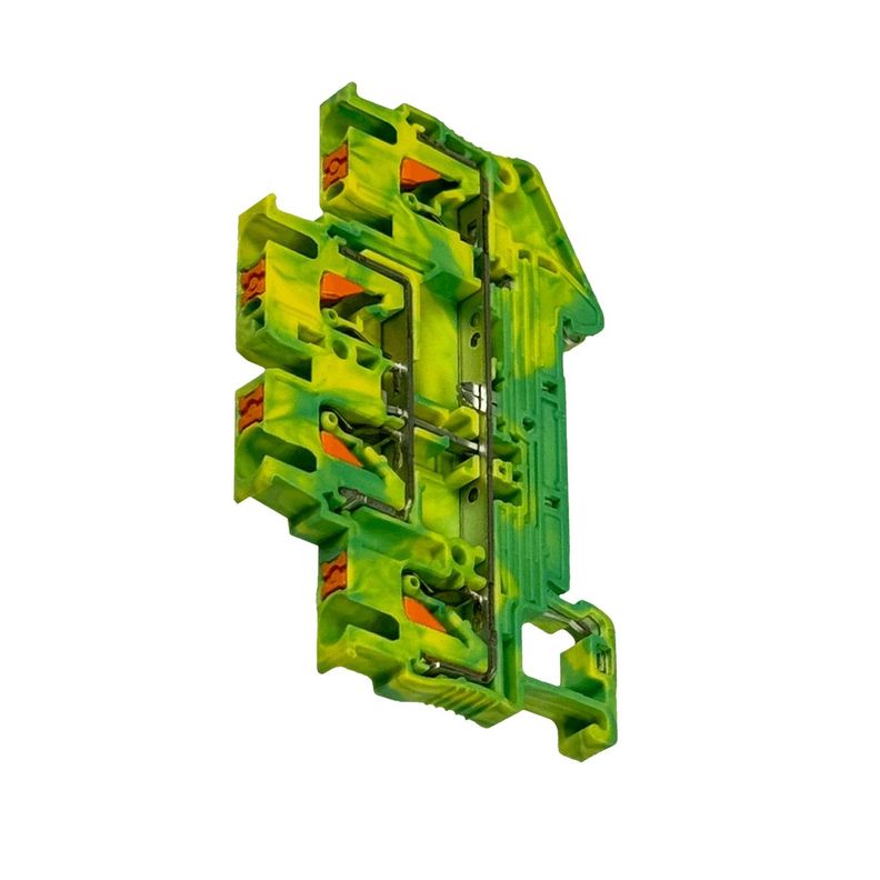 Conexión de 4 bornes Phoenix riel Din 0,2-2,5 mm2 AWG 28-14 verde