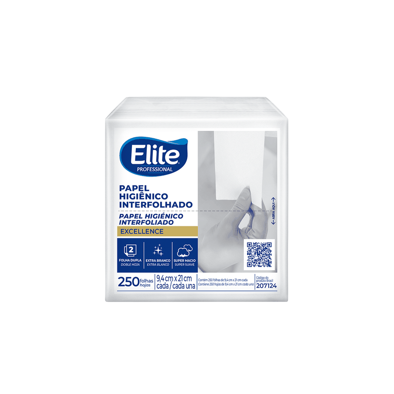 Papel higiénico Elite interfoliado doble hoja 250 unidades