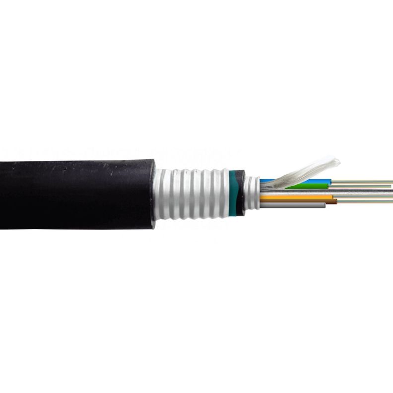 Cable de fibra óptica GYTA53 monomodo 24 fibras con armadura 12,5 mm