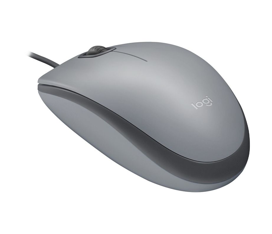 Mouse Logitech M110 con cable color plateado