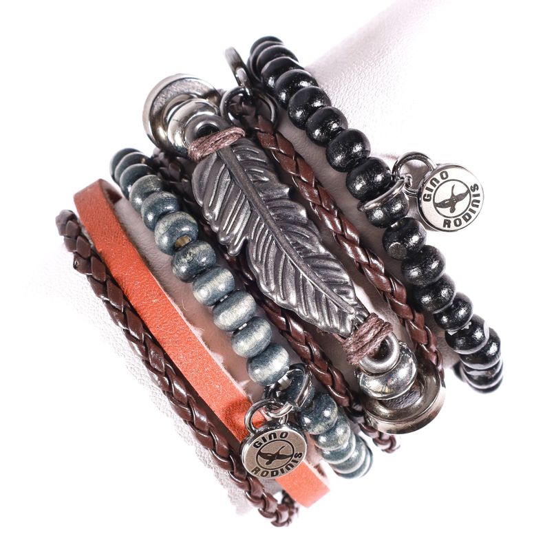 SET BRAZALETE HOMBRE GINO RODINIS  B421 Cafe