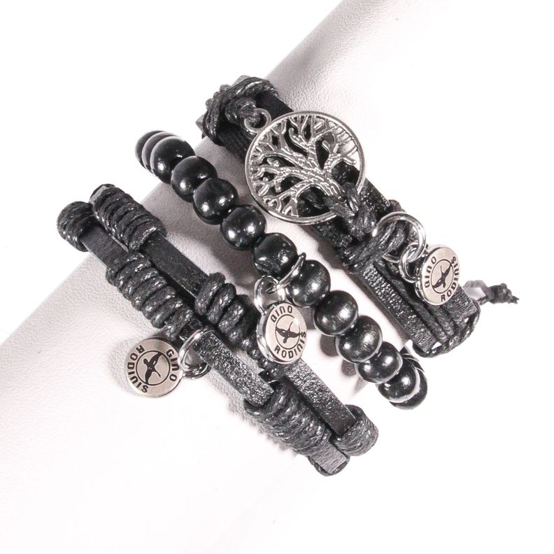 SET BRAZALETE HOMBRE GINO RODINIS  B440 Negro